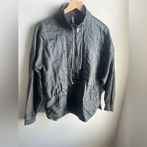 Free People movement grey quarter zip shirt jacket shacket